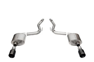 Ford Mustang GT Performance Exhaust - Rear - CORSA Performance - Axle-Back + Dual Rear Exit + Touring - Black - `24-`27 Ford Mustang GT Performance Exhaust - Rear - CORSA Performance - Axle-Back + Dual Rear Exit + Touring - Black - `24-`27